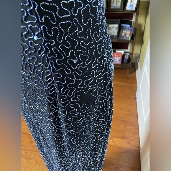 SCALA Vintage Silk Sequin Beaded Evening Gown - Picture 7 of 10